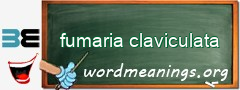 WordMeaning blackboard for fumaria claviculata